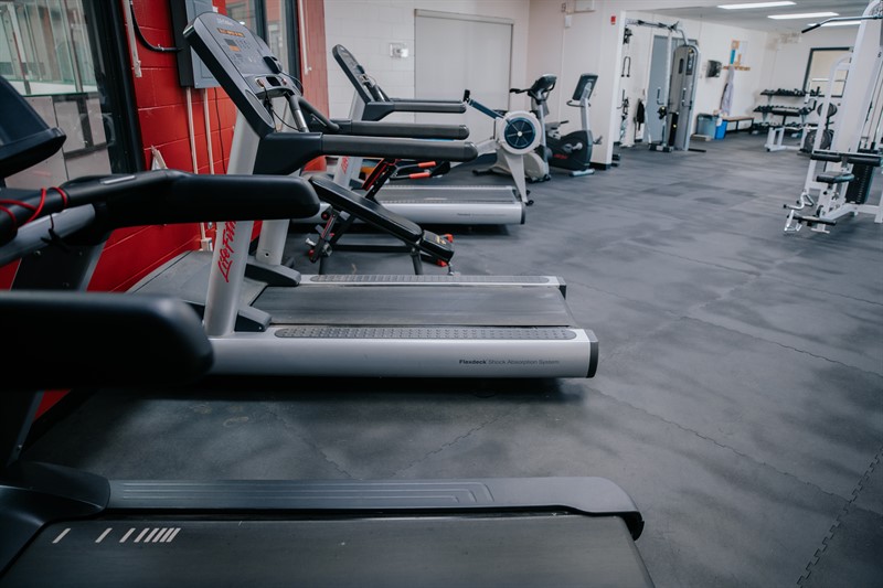 Fitness room treadmills