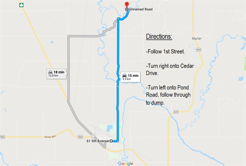 Landfill map and directions