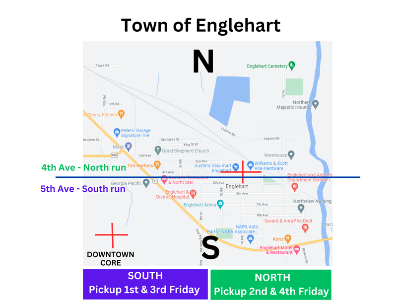 North-South Pickup map